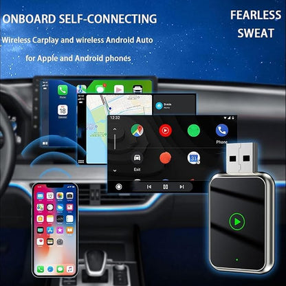 Wireless CarPlay Adapter 2-in-1 for Lotus Emeya 2024 2025, USB Design Plug and Play Bluetooth Fast Connection Car Accessories,B-Silver