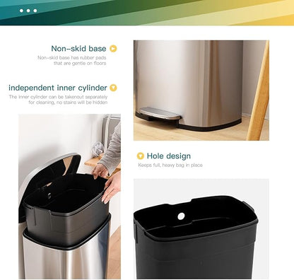 13 Gallon/50 L Garbage Can Kitchen Trash Can
