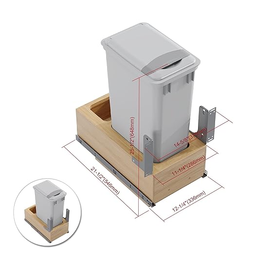 Dowell Single 50Qt Undermount Trash Pull-Out Waste Container