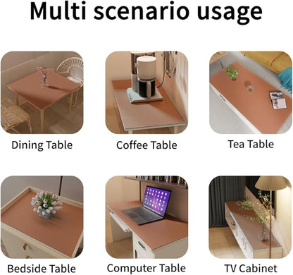 Table Pad Protector for Dining Room Table - Can Be Used On Both Sides Waterproof and Easy to Clean Good Flatness Used for Dining Table(Brown+Gray 54x72)