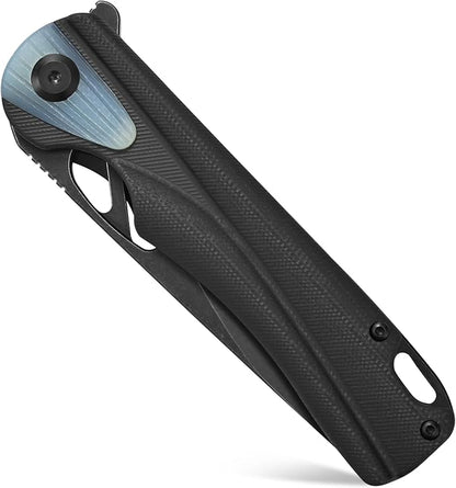 Sitivien ST165 Folding Knife,K110 Steel Blade with G10 Handle EDC Tool Knife Pocket Knife for Outdoor Camping,Hiking,Fishing(Black)