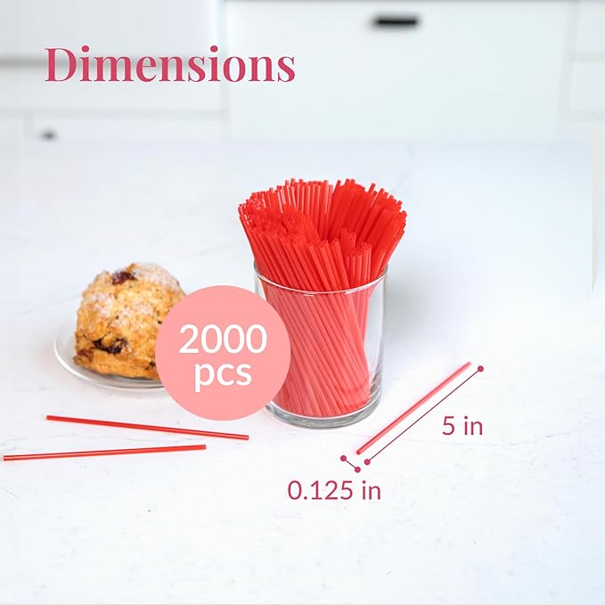 Prestee 2000 Count Red Coffee Stirrers