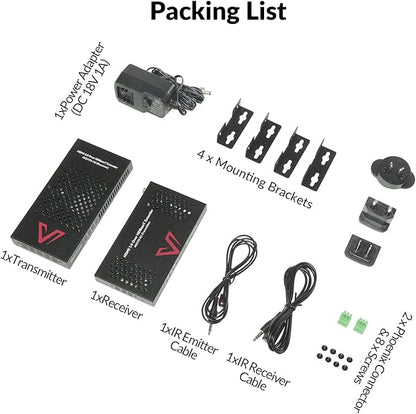 AV Access HDBaseT 4K HDMI Extender Over Cat5e/6/6a/7 4K@60Hz 130ft, 1080P@60Hz