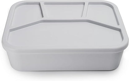 Ullabelle Leak Proof Bento Box Food-Grade Silicone Bento, BPA, Phthalate, Lead, & PVC Free - Bento Lunch Box for Daycare, Kids, & Adults - Leak Resistant Sets With Lids Snack Box Container (Grey 4)