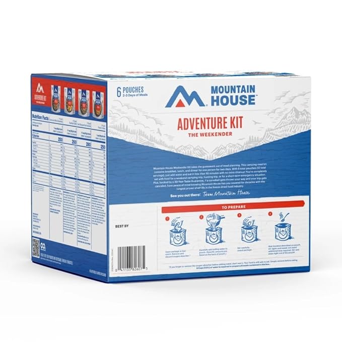 Mountain House Adventure Weekender Kit | Freeze Dried Camping & Backpacking Food | 12 Servings