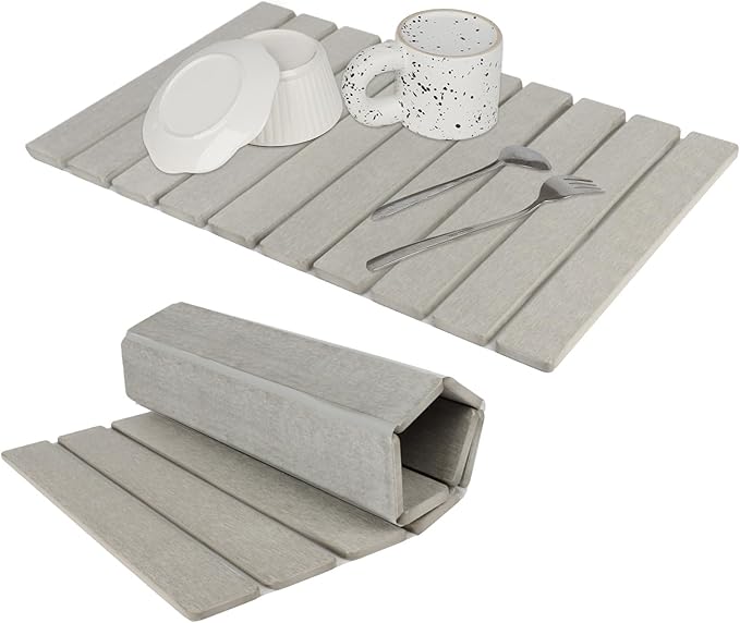 Large Stone Dish Drying Mat for Kitchen Counter, Eco-friendly, Instant Drying
