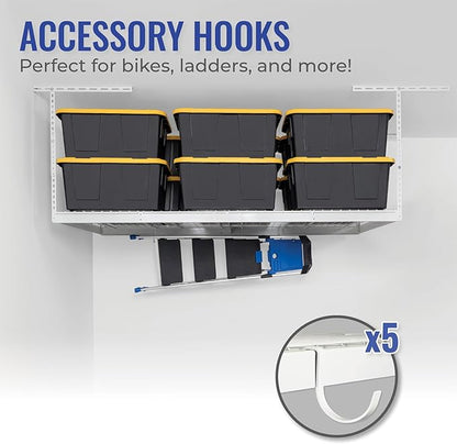 SafeRacks 4 ft x 8 ft Overhead Storage Rack Adjustable 24 in - 45in Height