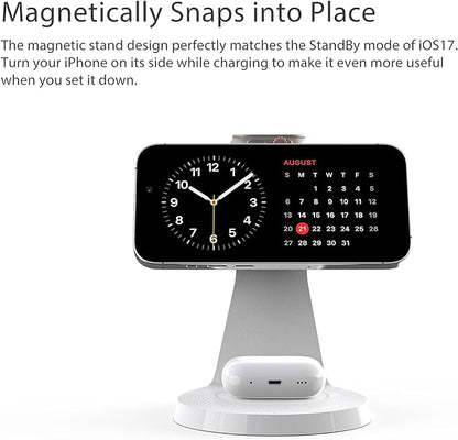 3 in 1 Charging Station for Apple Devices, Mag-Safe Charger Stand Fast Charging