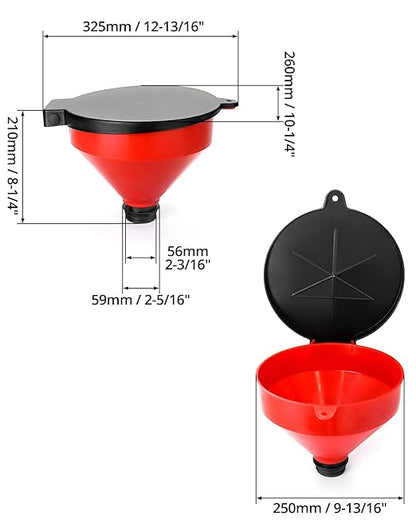 QWORK 4 Quart Lockable Drum Funnel