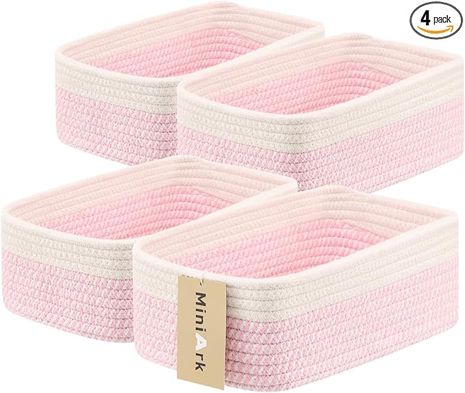 MiniArk Small Storage Baskets for Organizing | Closet Organizer Bins | Shelf