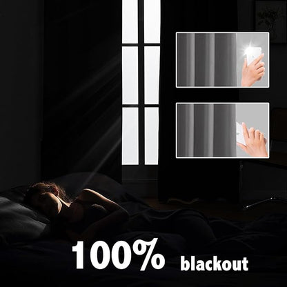 Anytime 100% Blackout Curtain 2 Panels Set, Thermal Insulated Window Drapes
