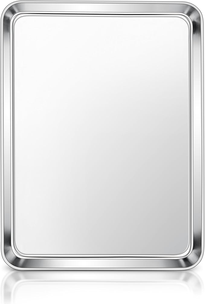 E-far Stainless Steel Baking Sheet, 12.4” x9.7” Baking Cookie Sheet Pan