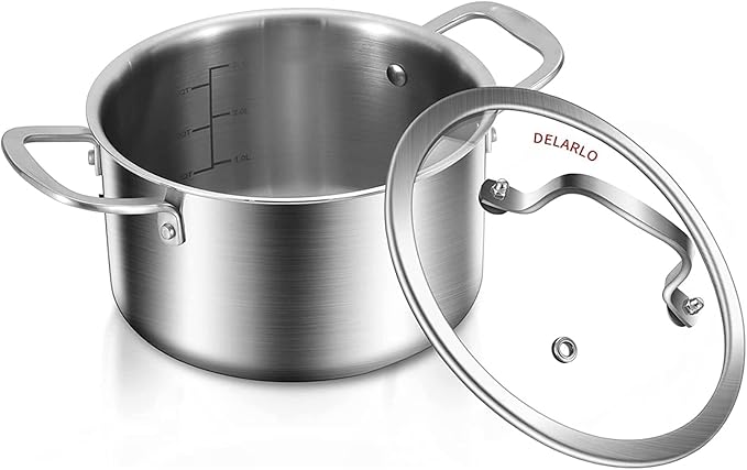 DELARLO Whole Body Tri-ply Stainless Steel Stock Pot
