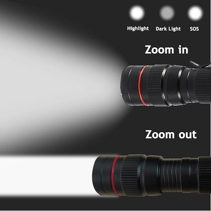 LED Flashlight Rechargeable 2 Pack, High Lumens Tactical flahlight, Super Bright Small Flash Light, Mini Pocket Torch, 3 Modes Zoomable Portable Keychain Flashlights for Camping, Emergency