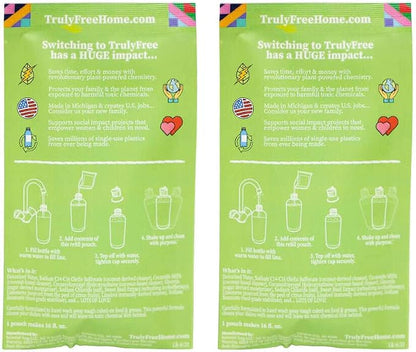 Truly Free Non Toxic Dish Soap Kit | Natural Concentrated Dishwashing Liquid - Sweet Basil Scent | Organic Plant-Based | Family Safe - Eco-Friendly Formula | 16 fl oz