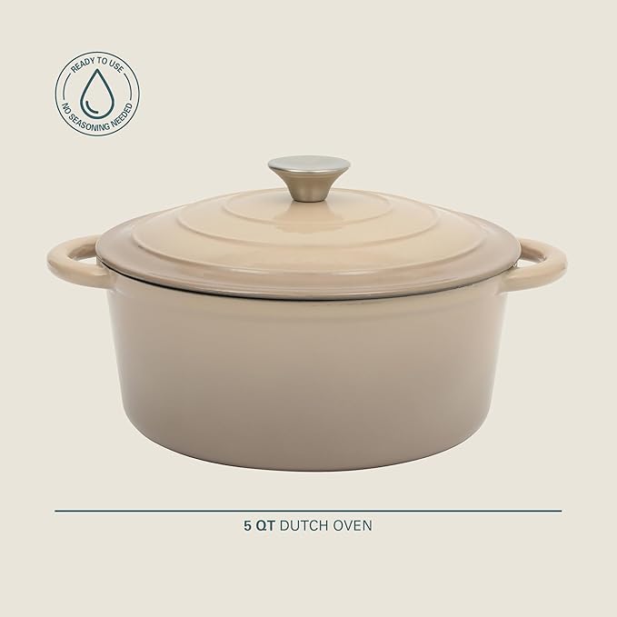 Gibson Home Addlestone 5 Qt Enameled Cast Iron Dutch Oven Pot