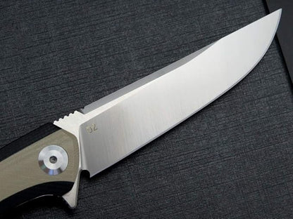 Eafengrow EF947 EDC D2 Folding Knife, G10 Handle Ball Bearing Folder with Locking Liner EDC Flipper Knife with Pocket Camping Hiking Survival Outdoor tool(DESERT)
