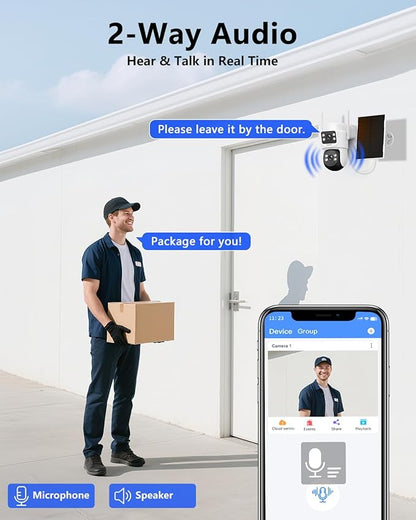 WEILAILIFE 【Auto Tracking & 2-Way Audio】 Security Cameras Wireless Outdoor