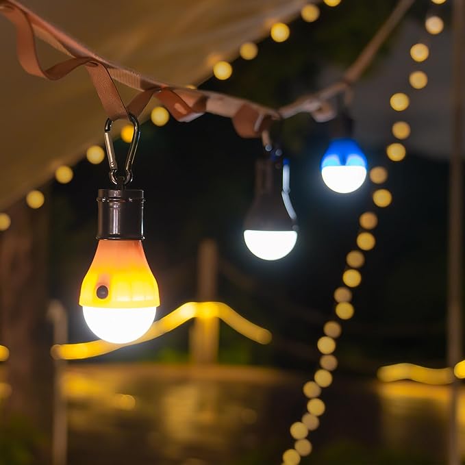 Led Camping Lantern USB Rechargeable,Outdoor Tent Lights for Camping Hanging,Kids with Clip Hook Camping Flashlight (2 Packs Black)