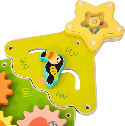 OOOK Tree Wall Busy Board Panel, Montessori Sensory Toy, Toddler Learning Activity Center, Toddler Learning Activity Center, Interactive Toys, Wooden Sensory Wall Develops Kids Skills in All Aspects