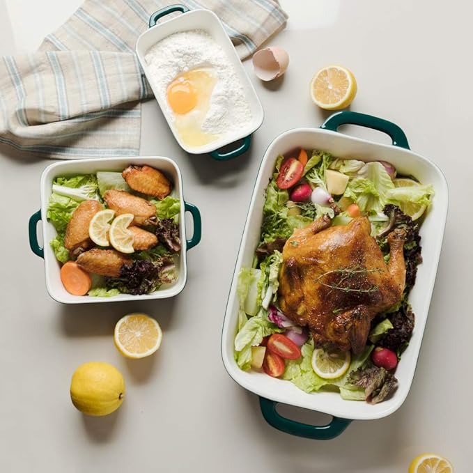Sweejar Ceramic Bakeware Set, Rectangular Baking Dish