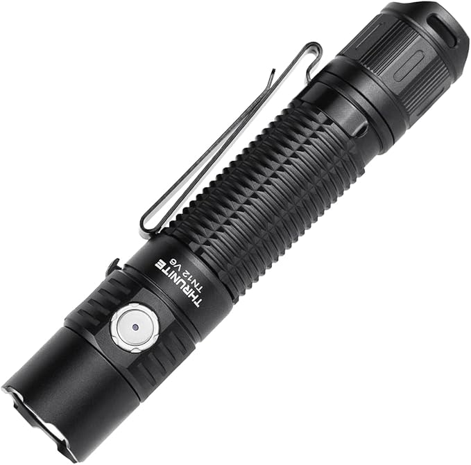 ThruNite TN12 V6 Tactical LED Flashlight, High 1950 Lumens Dual Switch, USB-C Rechargeable Flashlight Compact for EDC, Law Enforcement, and Outdoor Use (Cool White)