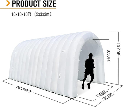 Inflatable Sports Tunnel Entrance with Built-in Blower – Advertising & Event Archway for Exhibitions, Shops, Supermarkets & Schools (White, 16x10x10Ft)