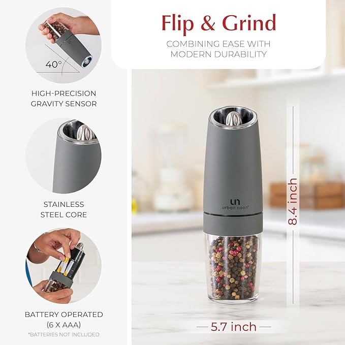 Urban Noon Gravity Salt and Pepper Grinder Set