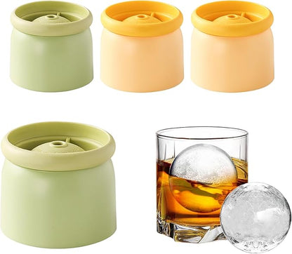 Round Ice Cube Molds Set of 4, Make 2.4 Inch Spherelce ice