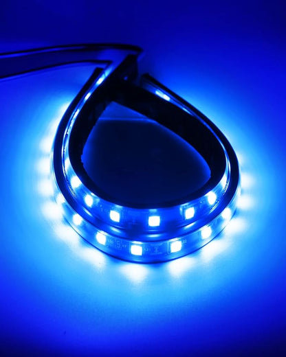 Keiurot 12V Led Light Strip 32CM Waterproof Light Strips for Cars Motorcycles Golf Cart Interior & Exterior Marine Boat Blue Led Strip 12V 5050 18SMD,Pack of 4