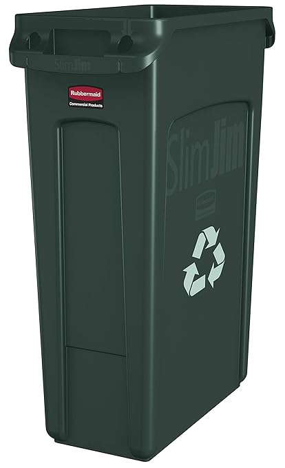 Rubbermaid Commercial Products Slim Jim Plastic Rectangular Recycling/Compost