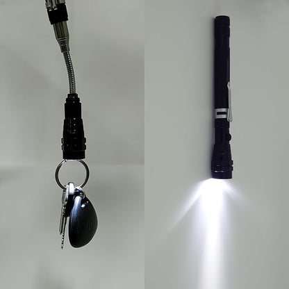 Magnetic Telescopic Elastic Neck Picking Tools, Portable Expandable Magnetic Telescopic LED Flashlight Magnetic Pickup Tools Work Lights Flashlight Magnetic, Outdoor Multi-Purpose Flashlight