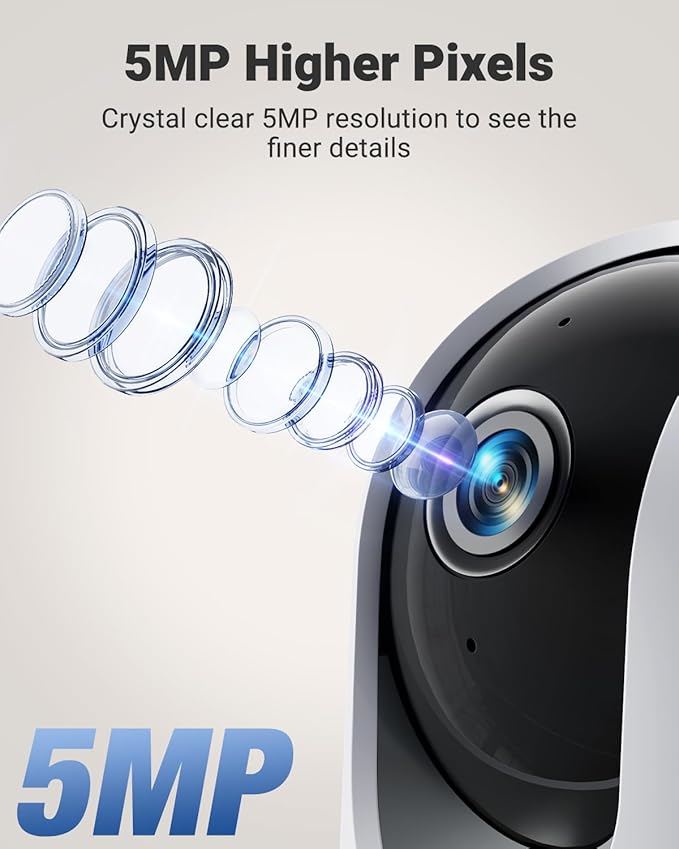 MUBVIEW Pan/Tilt Cameras for Home Security Indoor, 5MP Pet/Cat/Dog Camera