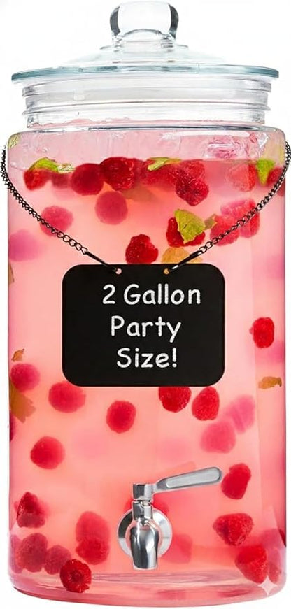 2 Gallon Glass Drink Dispenser