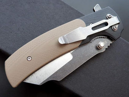 Eafengrow EF69 Pocket EDC Knife with Clip,Flipper Folding Knife for Camping Survival and Outdoor Activities Liner Lock. (EF69-desert)
