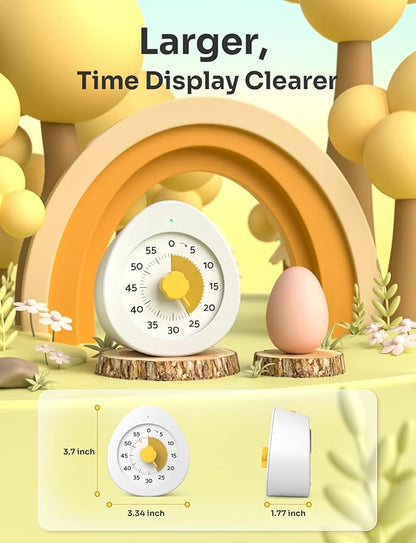 LIORQUE Visual Timer for Kids, 60-Minute Countdown Kitchen Timers for Cooking