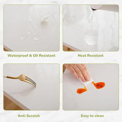 38 x 66 Inch Clear Table Cover Protector, Clear Table Protector for Dining Room Table, 1.5mm Plastic Table Cover, Waterproof Table Pad for Kitchen, Office