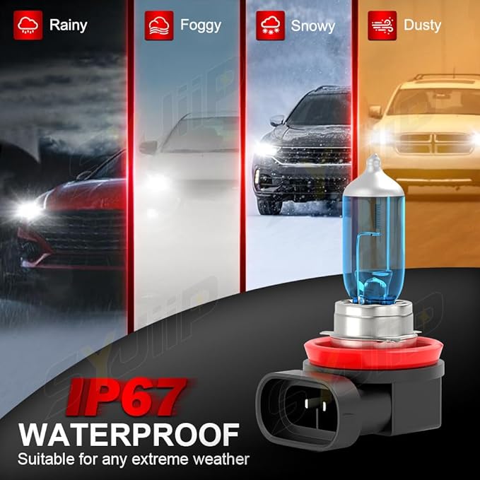Upgraded Halogen Headlight Bulbs for Toyota Tundra 2014 2015 2016 2017 2018 2019 2020 2021, High and Low Beams + Fog Lights Headlamp Combo, 300% Brightness, 6000K White Bright, Plug n Play, 4 PCS