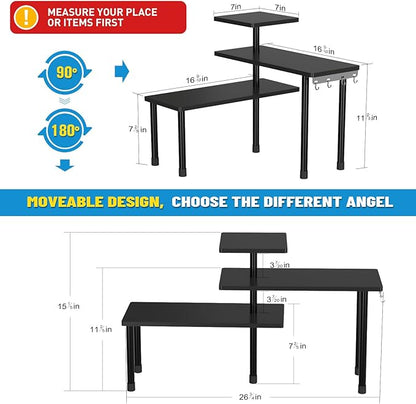JayRex Countertop Corner Shelf, 3 Tier Shelf Moveable Organizer