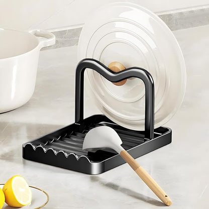 Spoon Rest with Lid Holder, Stainless Steel Lid Holder While Cooking &
