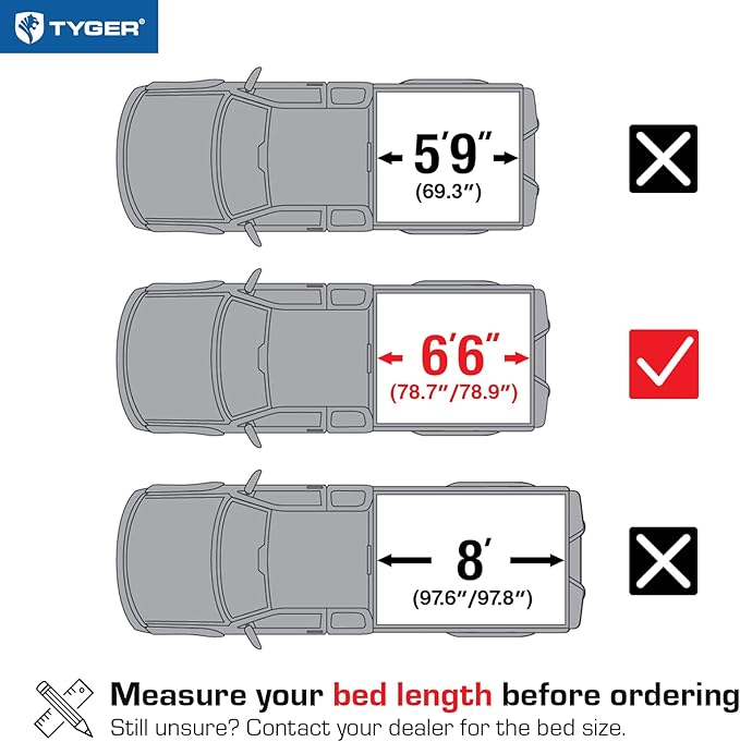 Tyger Auto T3 Soft Tri-Fold Truck Bed Tonneau Cover Compatible with 2007-2013 Chevy Silverado / GMC Sierra 1500; 2007-2014 2500 HD 3500 HD | Fleetside 6'6" Bed (78") | TG-BC3C1004 , Black
