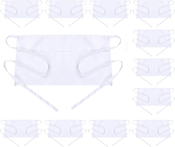 BOHARERS Waist Apron with 3 Pockets 12 Pack