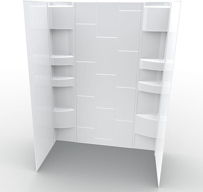 White Acrylic Shower Wall Surround 36"x 60"x 80"