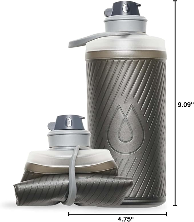 HydraPak Flux - Collapsible Backpacking Water Bottle (750ml, 1L, 1.5L) - BPA Free, Ultra Light, Spill-Proof Twist Cap
