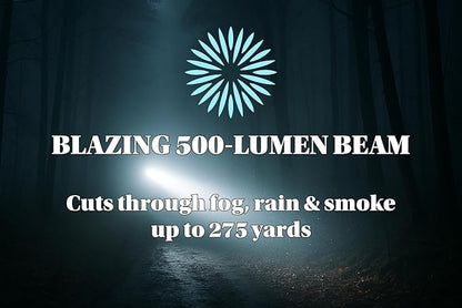 Guardian LTE Tactical Flashlight, 500 Lumens, Zoom?‘Focus, Water?‘Resistant IPX5, 5 Modes (High/Med/Low/Strobe/SOS), Dual?‘Power: 3×AAA (Included) or Rechargeable, Type III Aluminum, 5.5" Compact