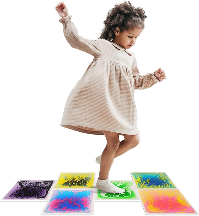 Art3d Liquid Fusion Activity Play Mat for Kids, Pack of 9 Tiles 12" X 12", Multi-Color