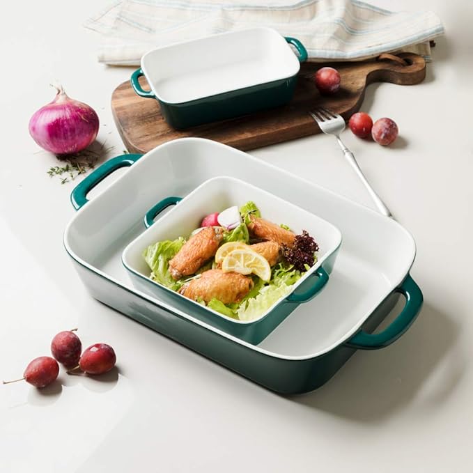 Sweejar Ceramic Bakeware Set, Rectangular Baking Dish