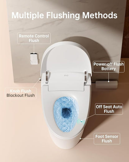 EPLO Smart Toilet Bidet with Tank, Foam Shield, Dual Auto Flush, Heated Seat