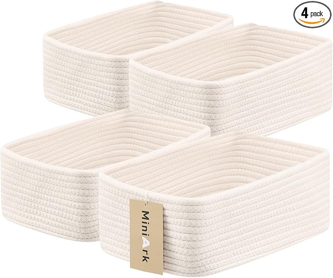 MiniArk Small Storage Baskets for Organizing | Closet Organizer Bins | Shelf