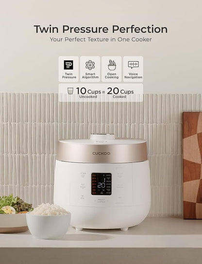 CUCKOO Twin Pressure Rice Cooker 10-Cup Uncooked / 20-Cup Cooked